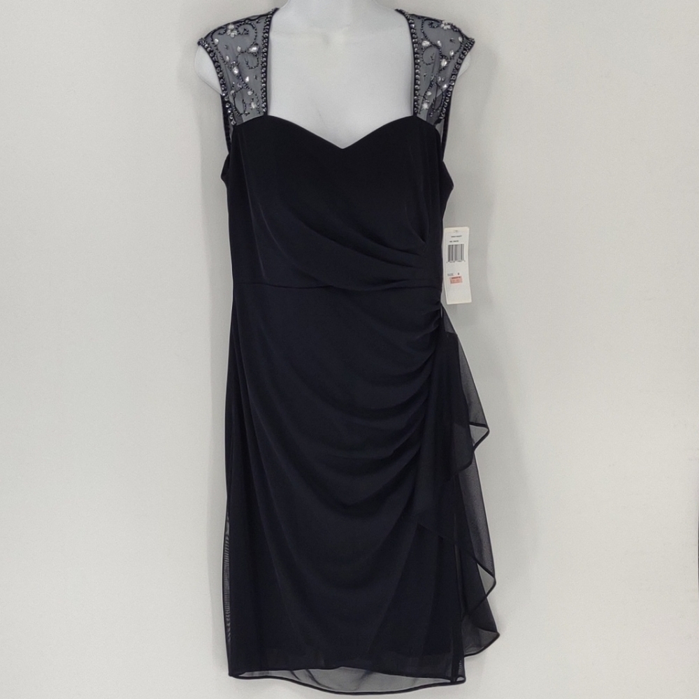Stenay women's sheer navy blue dress